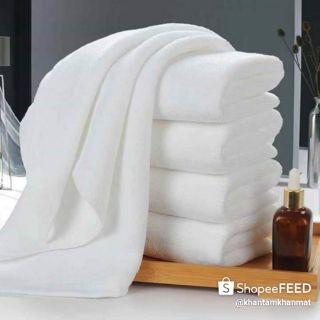 KHĂN TẮM TRẮNG COTTON KHÁCH SẠN SPA  NHÀ NGHỈ(60×1M2)350gr