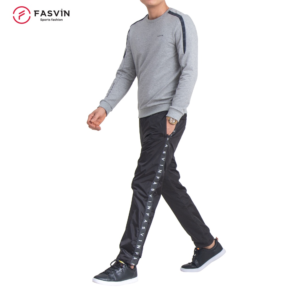 Quần thể thao nam Fasvin QBG18860.HN vải hai lớp lót lưới mũ liền vải chống thấm.