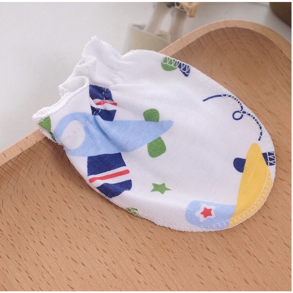 Bao tay cotton họa tiết xinh xắn cho trẻ sơ sinh