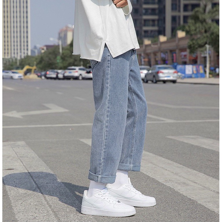 Quần jean nam baggy CẠP CAO ống suông rộng HELLOYOU, quần bò nam đen xám chất jeans cao cấp top xu hướng 2023 | BigBuy360 - bigbuy360.vn