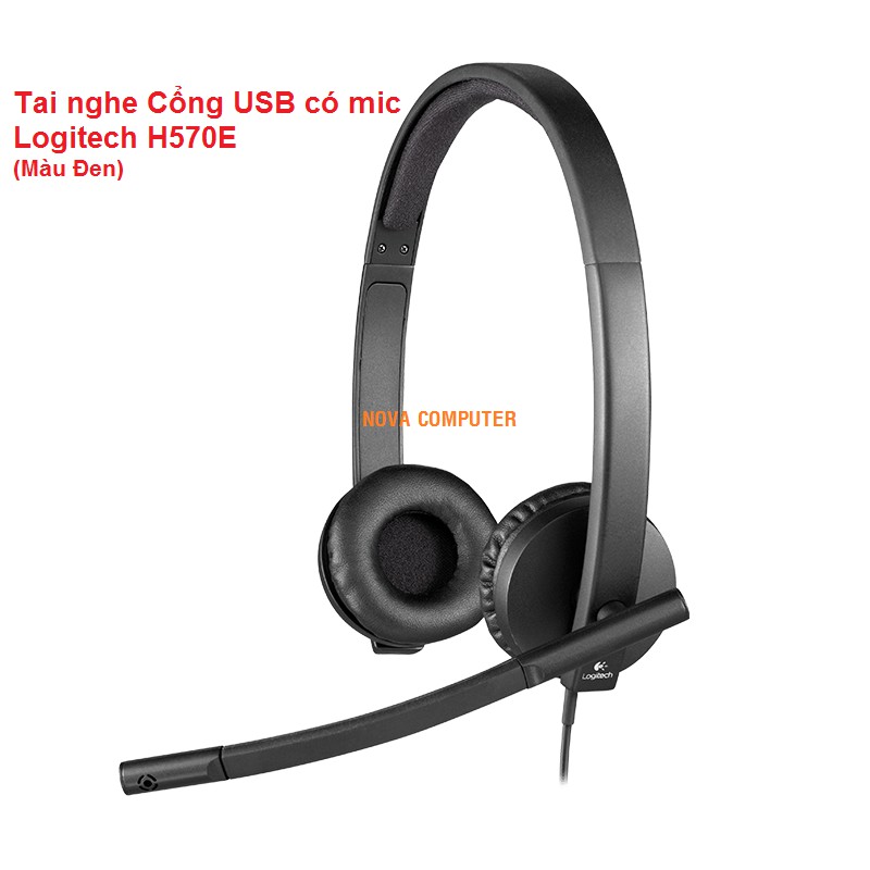 Tai nghe máy tính Cổng USB có Mic Logitech H570E (Đen)