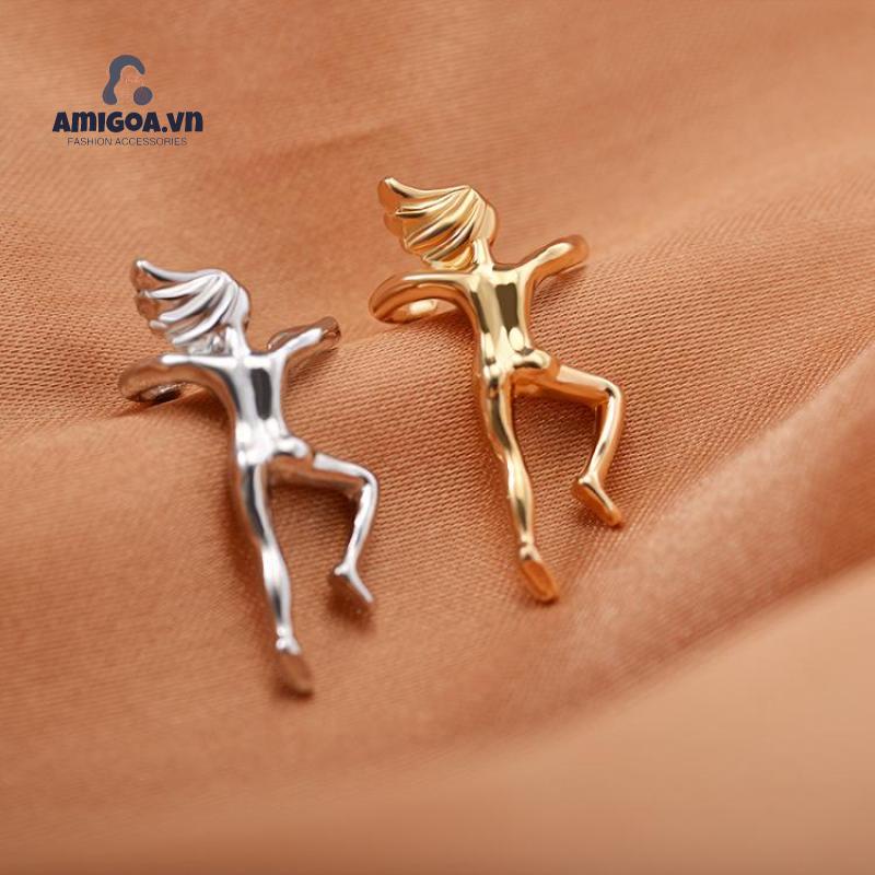 Khuyên Tai Dạng Kẹp Ba Chiều Bằng Hợp Kim Mạ Điện Không Xỏ Lỗ Cho Phòng Gym/Thể Hình/Tập Gym