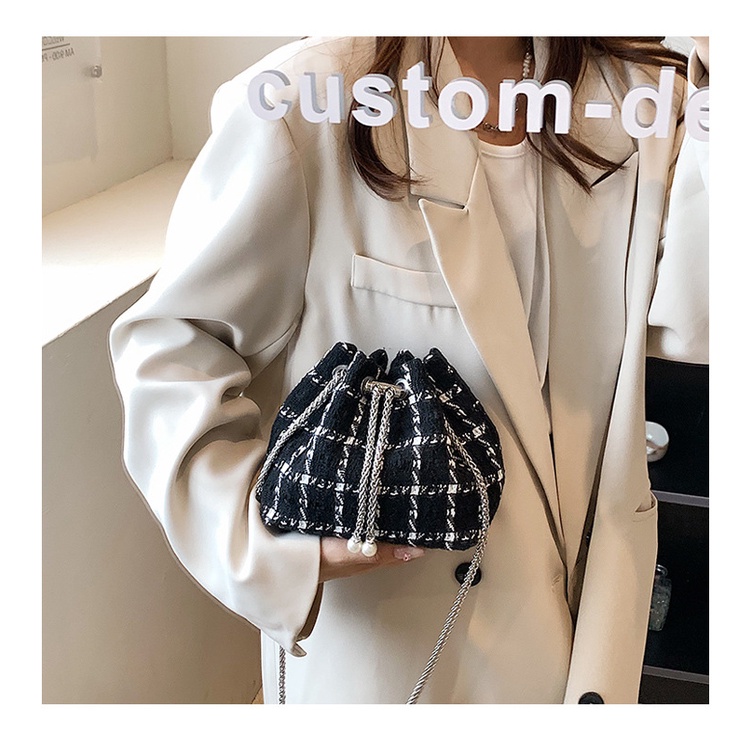 Túi Đeo JASMIN NOIR Chéo Bằng Len Phối Dây Xích Thời Trang Dành Cho Nữ