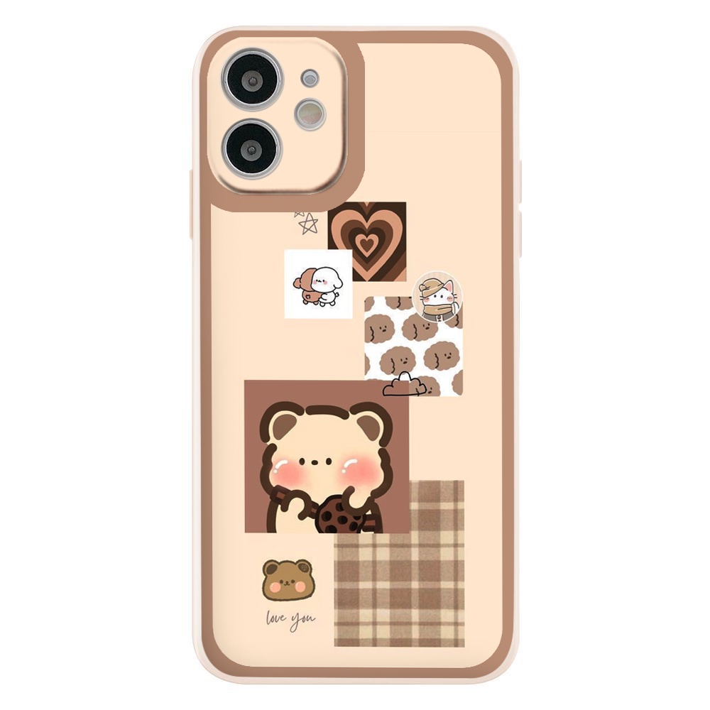 Ốp iphone - Ốp lưng iphone cạnh vuông Love bear dành cho ip 6 đến 14promax - ng234