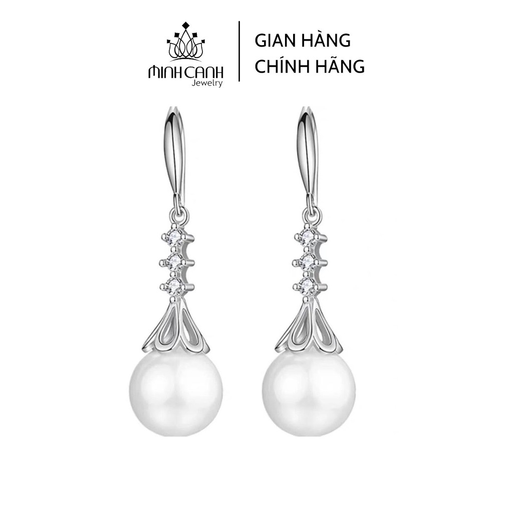 Bông Tai Bạc Nữ Minh Canh Jewelry Dạng Móc Treo Hột