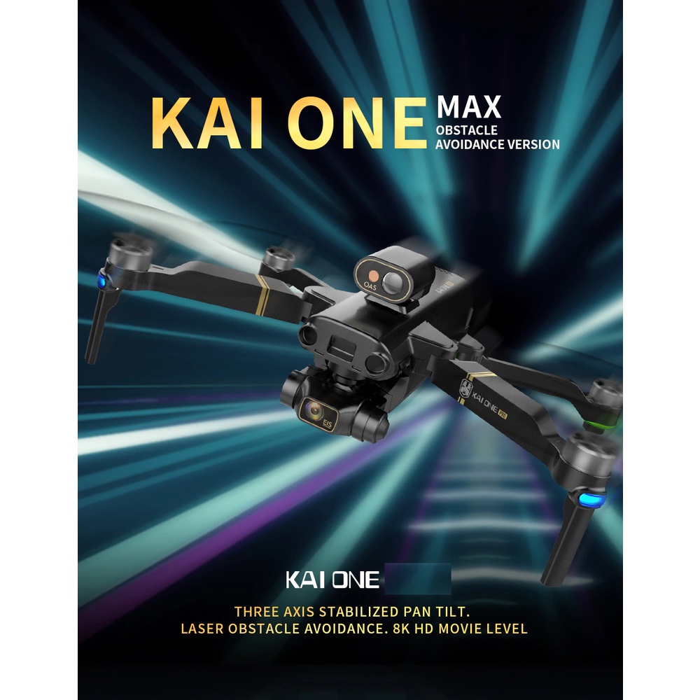 Flycam 8K Kai one MAX trang bị Camera 8K UHD, Gimbal chống rung EIS 3 trục, Cảm biến Tránh chướng ngại vật, bay xa 1,2km