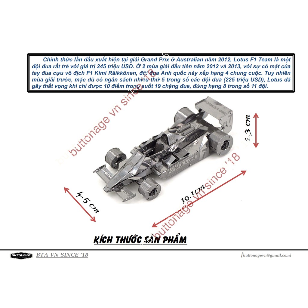 Mô Hình Lắp Ráp 3d Xe Đua Lotus F1