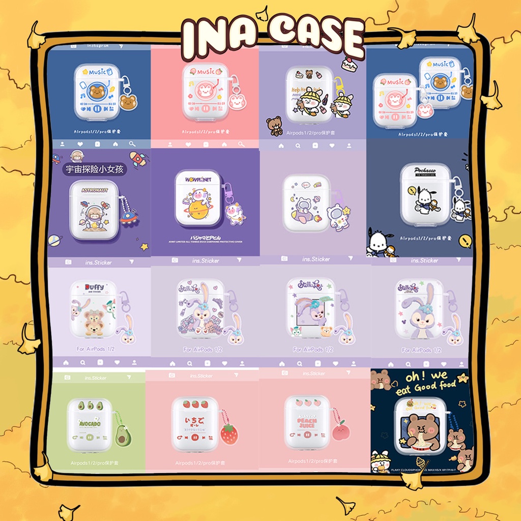 Case Airpods 2 Pro Nhựa Dẻo Trong Hình Cute, Ốp Airpod 2 pro
