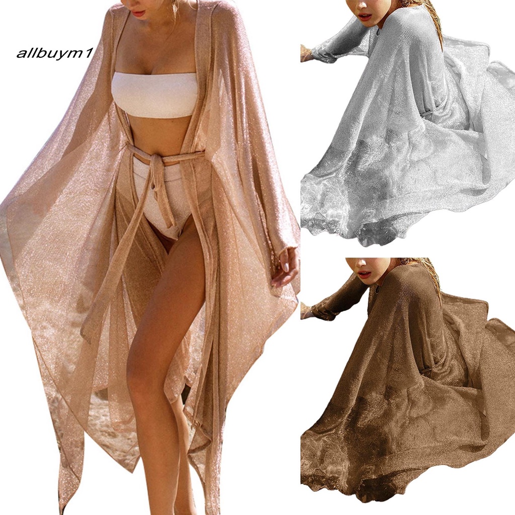 Áo khoác cardigan che bikini vải lưới sáng chiếu chống nắng dễ phối đi biển