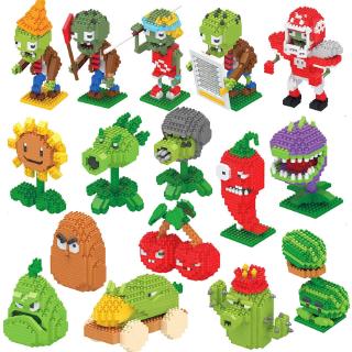 Cuteing Plants Vs. Zombies Mini Micro Block Building Brick Game Fruits Veggie Model Toys Sets Corpse Flower 7037-7052
