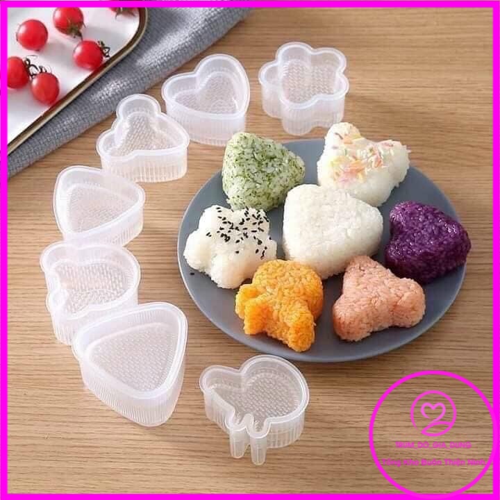 SET 07 Khuôn cơm BENTO ép tạo hình cơm nắm Sushi Origini mẫu đẹp nhựa nguyên sinh an toàn thực phẩm cho bé