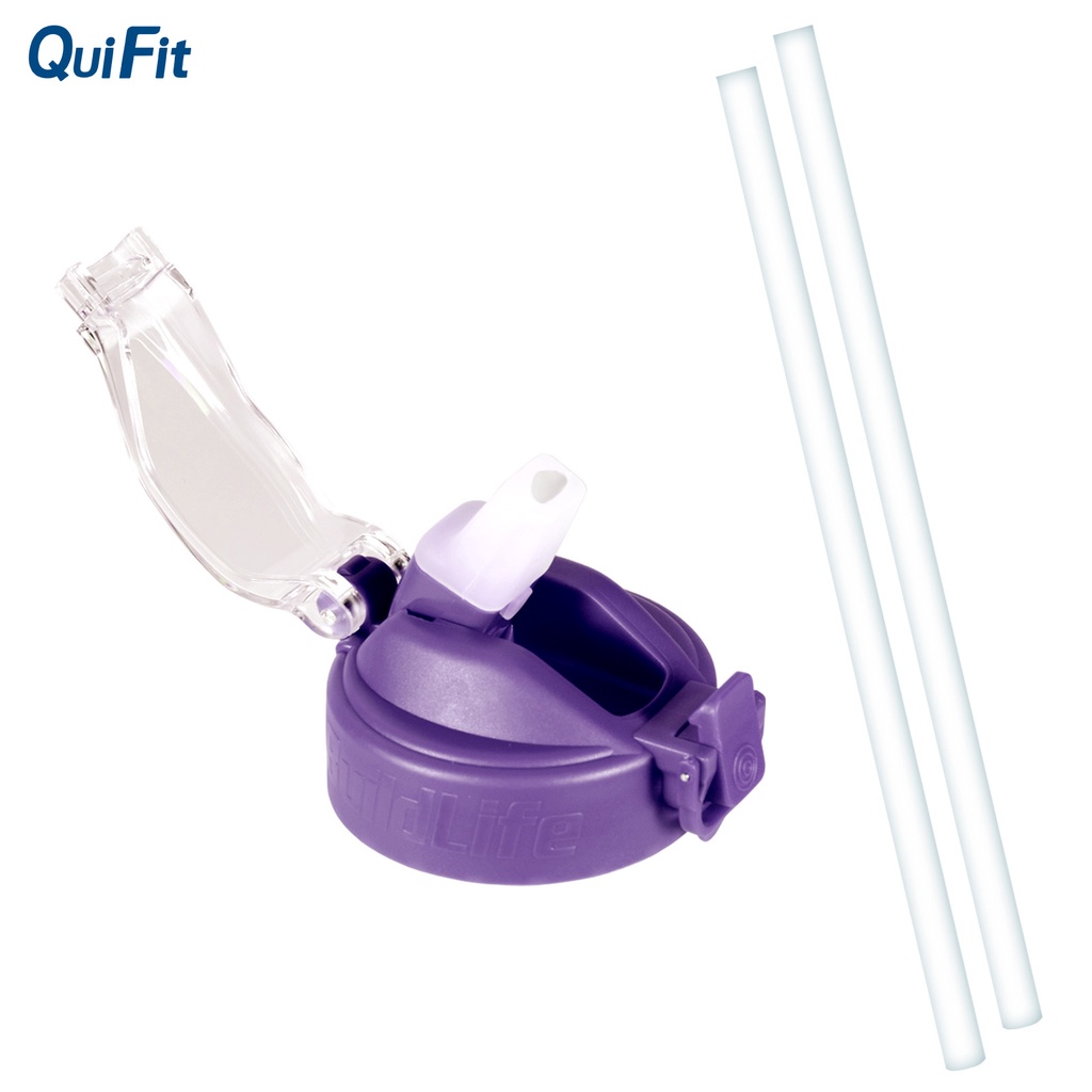 Nắp đậy bình nước QUIFIT bằng silicone 2 ống hút phù hợp cho bình nhựa (1L / 1.3L / 2L / 2.2L / 3.78L)