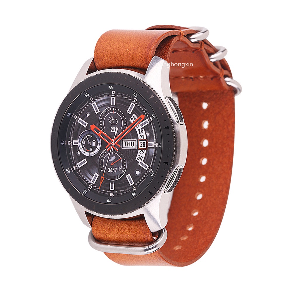 Dây Da Đồng Hồ Đeo Tay Nato 14mm 16mm 18mm 20mm 22mm 24mm Cho Samsung Gear S3 S2 Amazfit GTS 2e