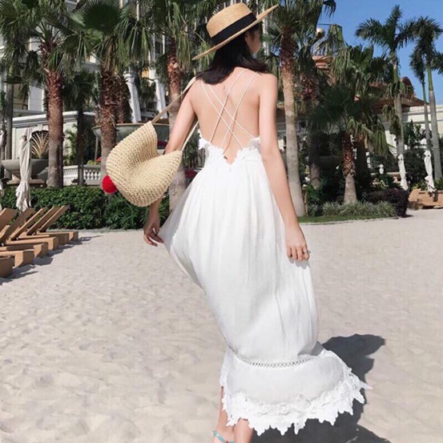 ĐẦM MAXI REN 2 DÂY QUYẾN RŨ | BigBuy360 - bigbuy360.vn