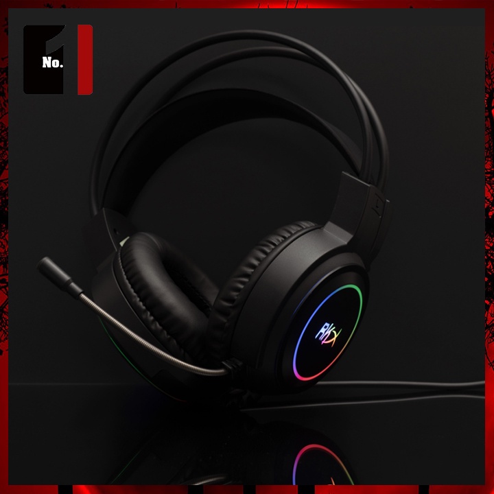 Tai Nghe Headphone Gaming Chụp Tai Màu Hồng RKX 7.1 Led RGB Tai Nghe Máy Tính Laptop Nghe Nhạc Có Mic