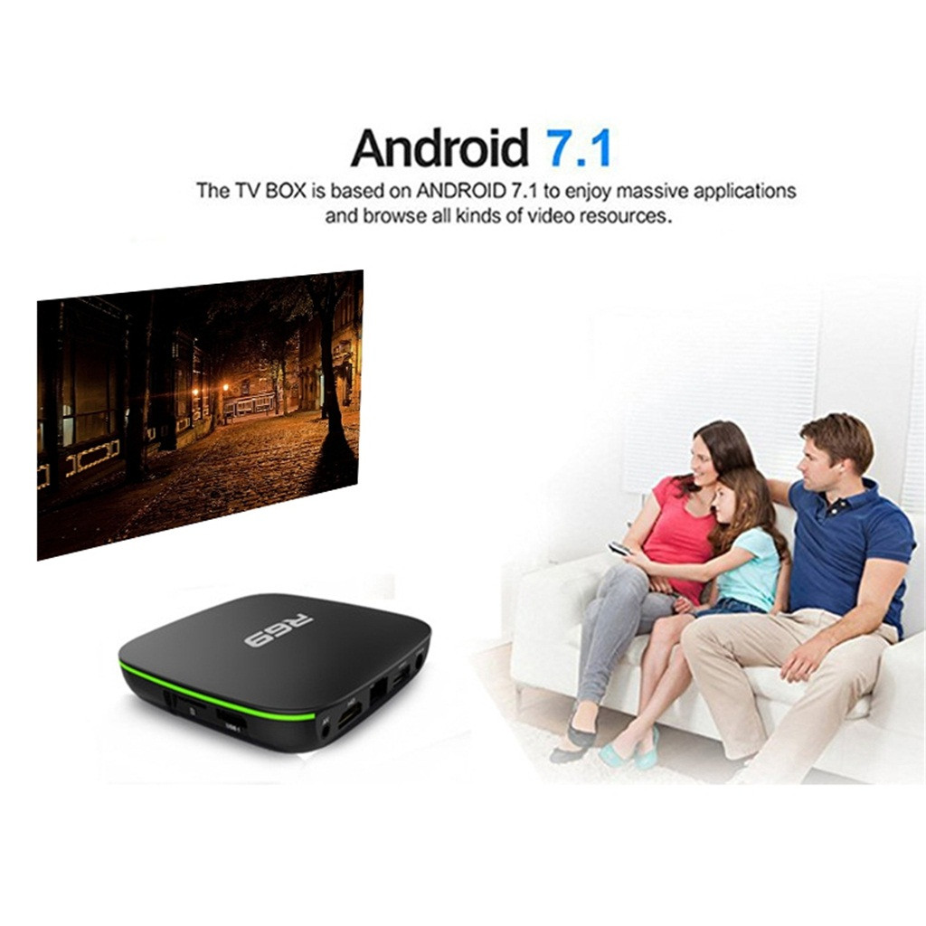 Thiết Bị Chuyển Đổi Tv Thường Thành Smart Tv Cộtcle--R69 Tv Box Android 7.1 Quad Core Wifi 4k Hdmi 1g + 8g