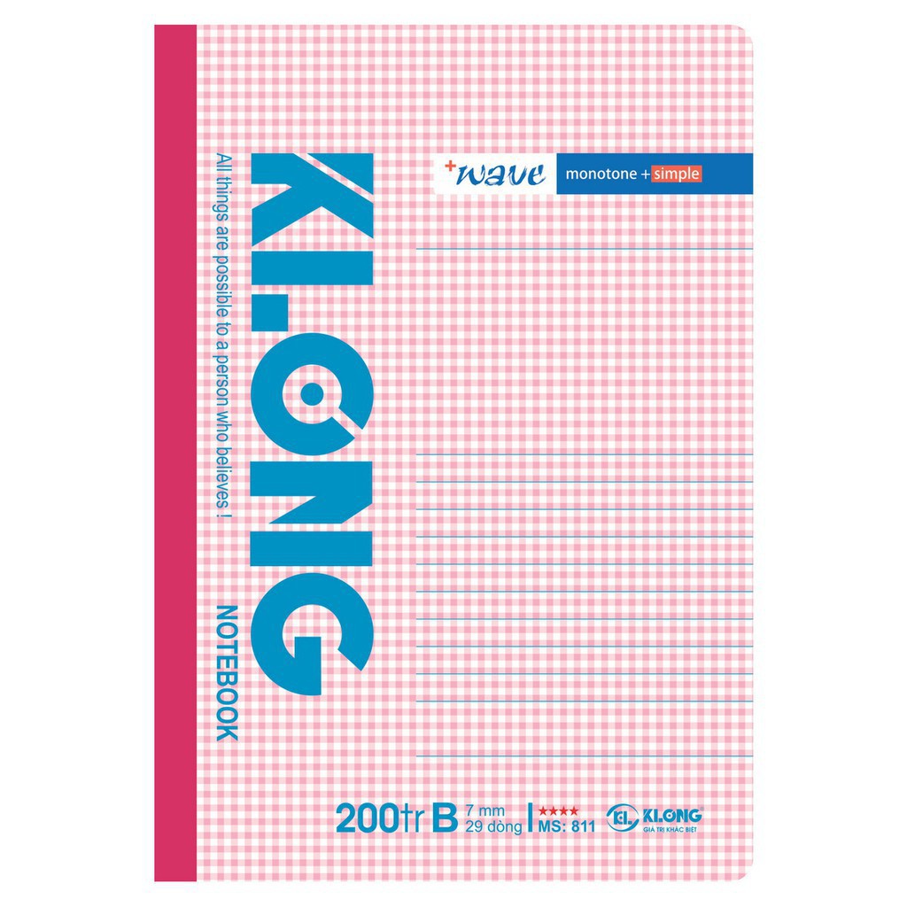 Vở kẻ ngang Klong Wave - 200 trang; Ms 811 - khách sỉ ib