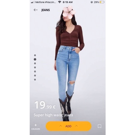 Quần jean nữ skinny lưng cao trên rốn S.tra.di.va.rius-hàng xuất xịn