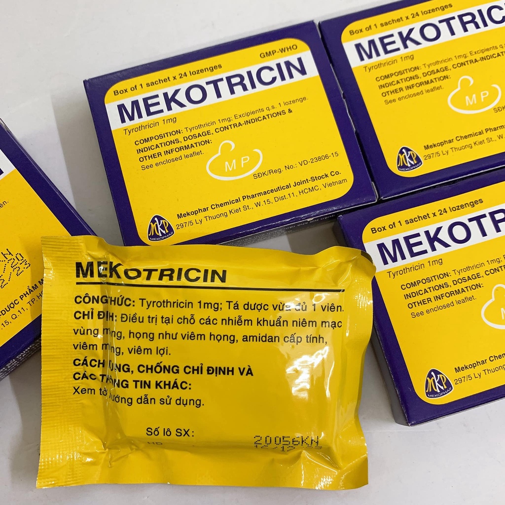 VIÊN NGẬM MEKOTRICIN - hộp 24 viên