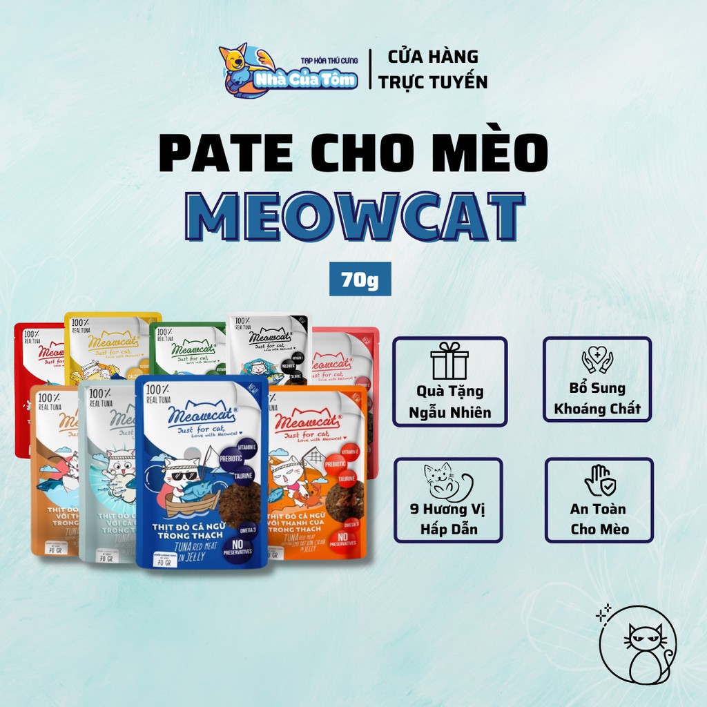 [5 MÙI MỚI - GIÁ KHÔNG ĐỔI] 1 gói Pate Meowcat cho mèo - 70g (Nhiều hương vị hấp dẫn)