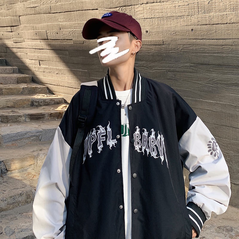 ( Hàng Mới Về) Áo BOMBER Nam Nữ In Chữ Chất Dù 2 Lớp Phối Màu Đen Trắng Basic Hot Trend Thu Đồng 2022