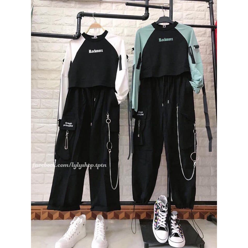 Quần jogger nam nữ ERL túi hộp kèm dây xích cá tính năng động phong cách street style thời thượng | BigBuy360 - bigbuy360.vn