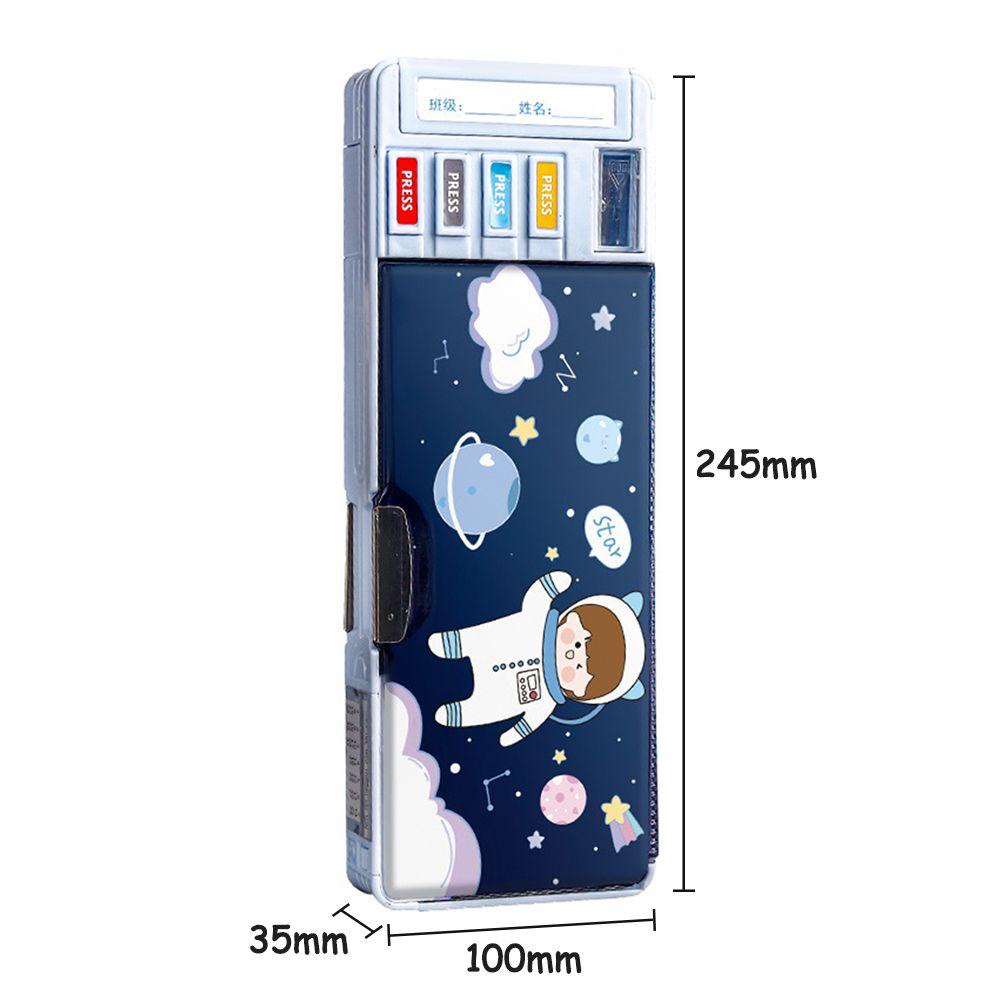 Layor1 Túi Đựng Bút Canvas Sức Chứa Lớn Họa Tiết Biến Hình Dễ Thương Cho Học Sinh