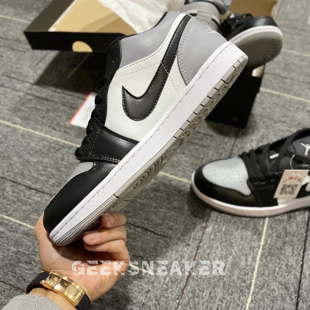 [GeekSneaker] Giày Jordan 1 Low Grey Toe • White • Atmosphere Black | Giày thể thao cổ thấp • Sneaker • Xám Đen Trắng | BigBuy360 - bigbuy360.vn