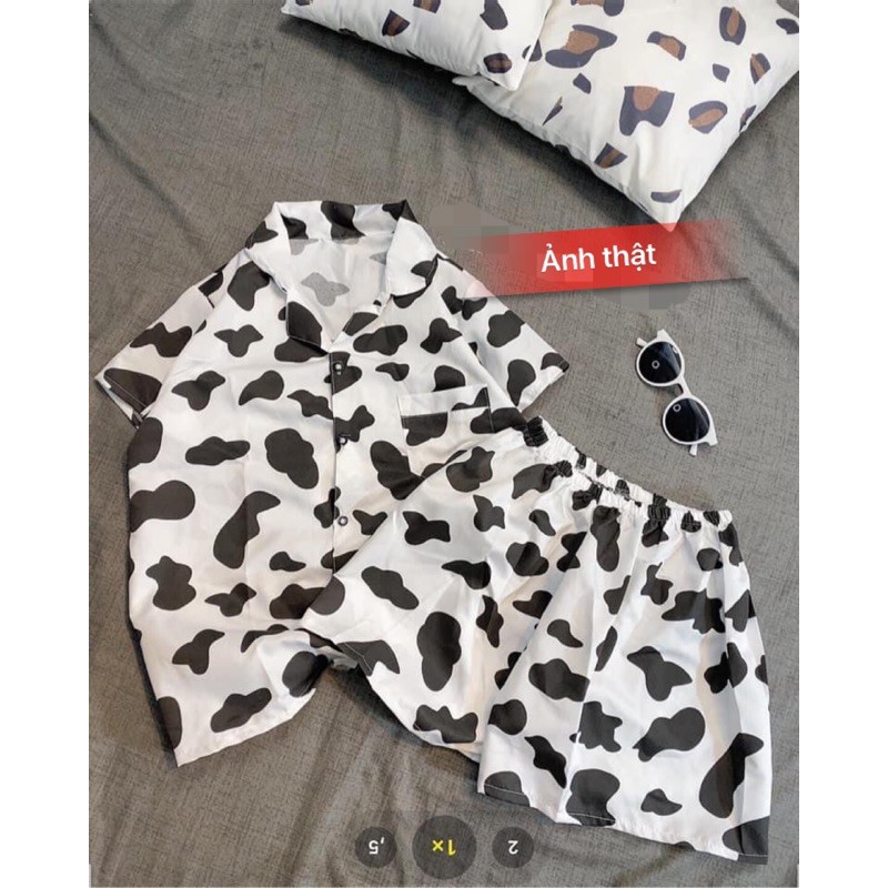 66HOAN15K0H_Hoàn 15k đơn 99k_Bộ Pijama Ngắn Tay - Bộ Ngủ Bò Sữa Ulzzang Cute Hot Trend 2021