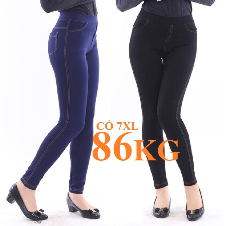 QUẦN LEGGING DÀI GIẢ JEANS Hải Ngân Có Big Size 3XL 4XL 5XL 6XL 7XL Đến 86KG