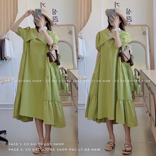váy bbd tầng xoè cổ bẻ