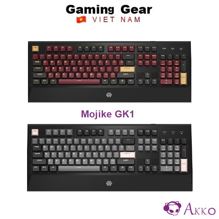 Bàn phím cơ Gaming Mojike GK1 Black Red | Black Pink (AKKO Switch V2 / LED trắng)