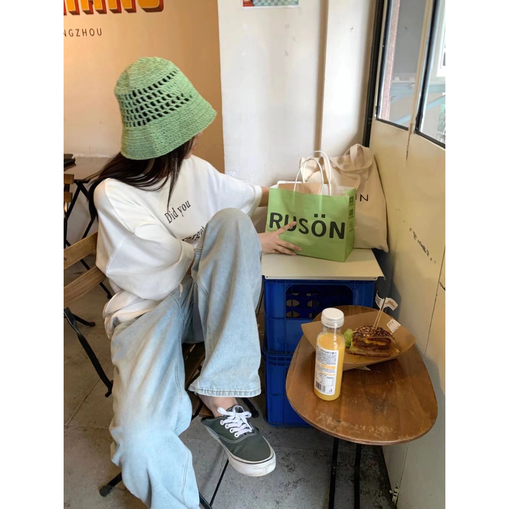 NRVP Áo Thun Nữ Oversize Cổ Tròn Thời Trang Hàn Quốc