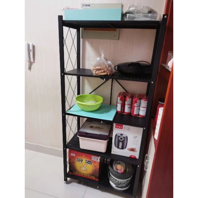 Kệ đa năng gấp gọn  có bánh xe 3 tầng, 4 tầng, 5 tầng để cây cảnh, lò vi sóng, lò nướng, sách