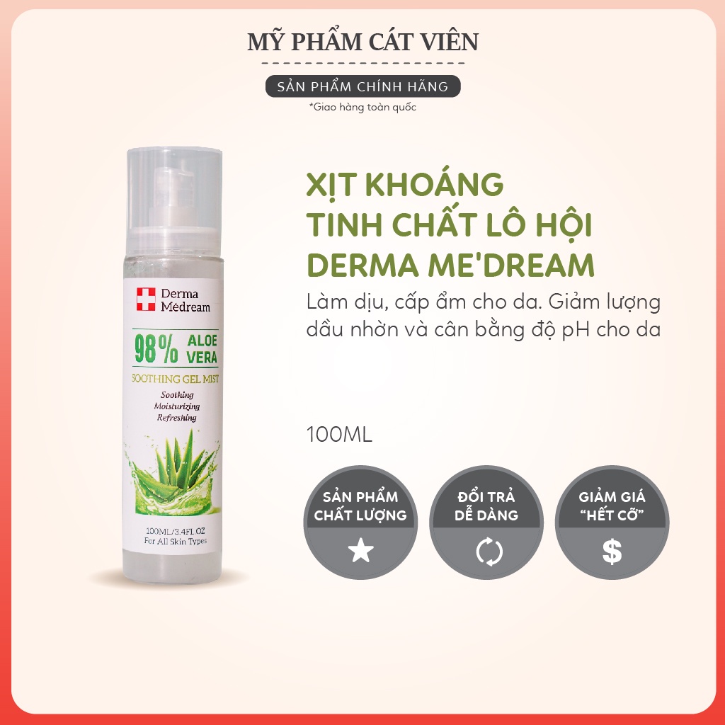 Xịt khoáng cấp ẩm, dưỡng da, làm dịu da Derma Me'Dream Thụy Sỹ