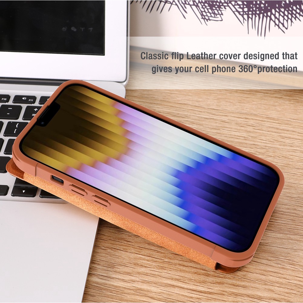Bao da điện thoại NILLKIN nắp lật chống sốc có ngăn giữ thẻ thích hợp cho iPhone 14