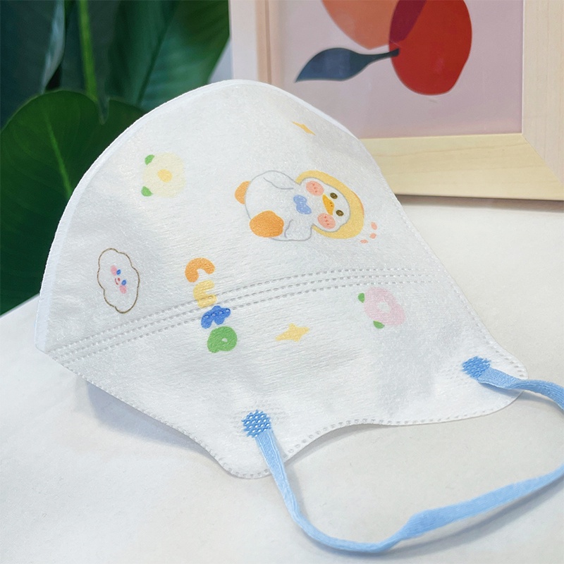 Bộ 10 Khẩu Trang 3 Lớp 3D In Họa Tiết Vịt Hoạt Hình Dùng Một Lần Bảo Vệ Cho Người Lớn
