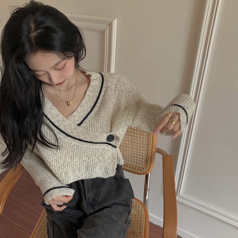 Áo khoác cardigan dệt kim phong cách retro thời trang Hàn Quốc cho nữ | BigBuy360 - bigbuy360.vn
