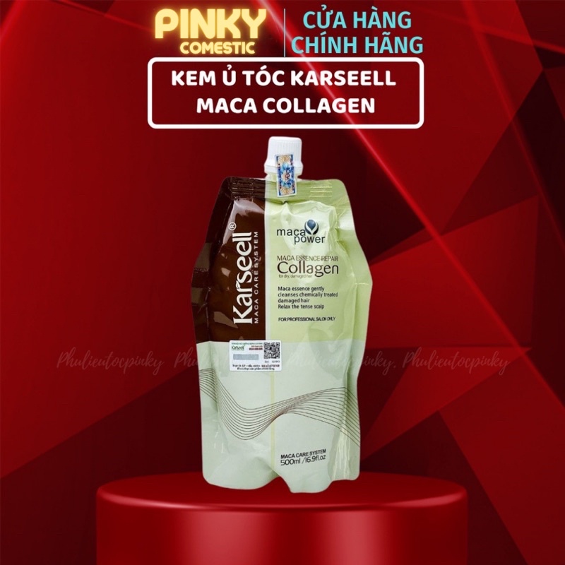 Kem ủ tóc Karseell Maca Power Collagen 500ml phục hồi hư tổn Hấp ủ tóc thẳng mượt bổ xung collagen