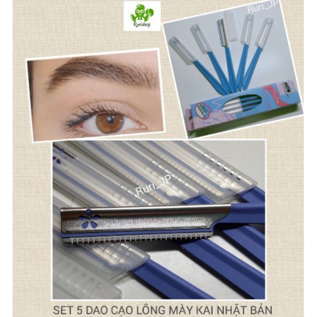 Set 5 dao cạo lông mày (chân mày) Kai nội địa Nhật Bản