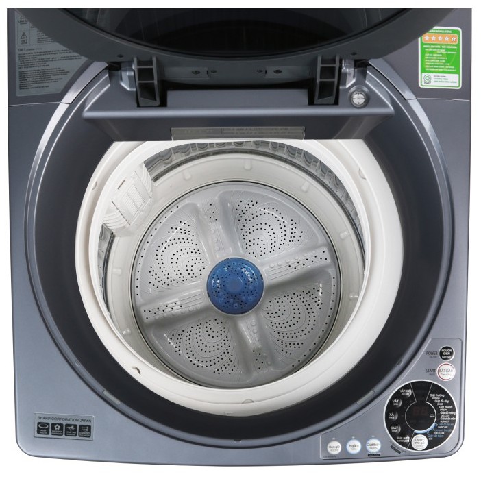 Máy giặt Sharp cửa trên Inverter 9.5kg ES-W95HV-S - Chính hãng BH 24 tháng - Miễn phí lắp đặt