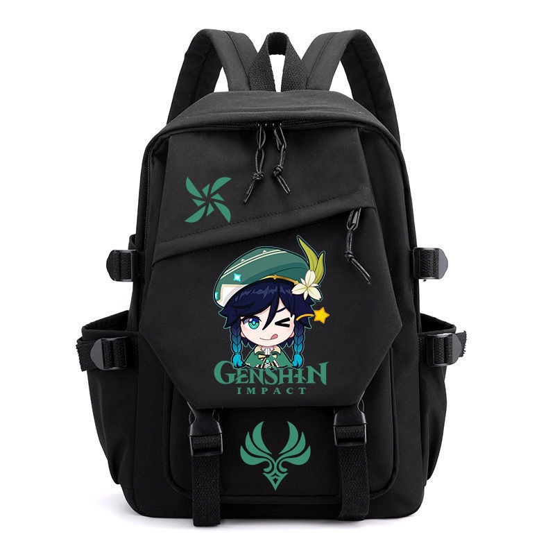 Balo Đi Học Trọng Lượng Nhẹ In Hình Eula Arataki Itto Raiden Shogun shadow Ganyu Albedo Dễ Thương