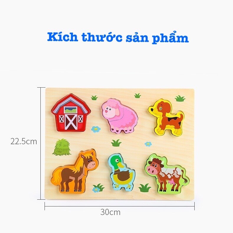 Đồ chơi thông minh, bảng ghép hình logic theo chủ đề, đồ chơi gỗ phát triển trí tuệ cho bé từ 1-3 tuổi -Top Trend