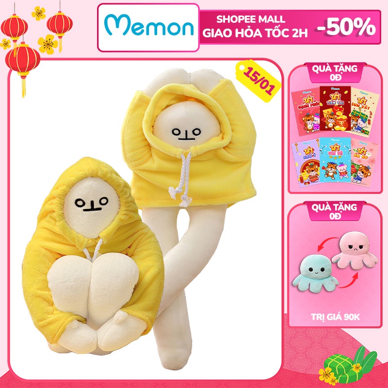 Banana Man Người Chuối Nhồi Bông Trầm Cảm LELUSH Đáng Yêu Cao Cấp Memon