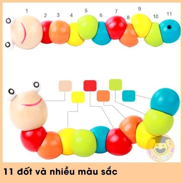 Đồ chơi con sâu bằng gỗ