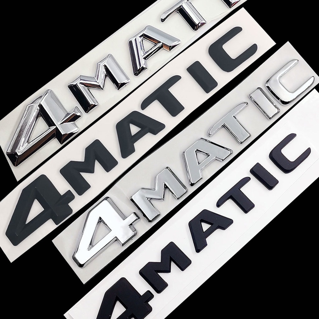 Miếng dán logo 4MATIC màu đen/crom trang trí cho Mercedes Benz A B C E G S ML SL CL GLA CLA Class AMG