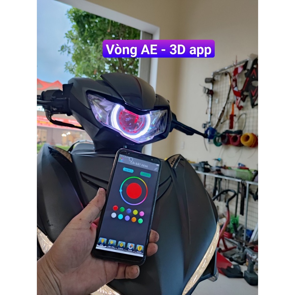 Vòng thiên thần 3D xoay gắn bi cầu 3.0 inch điều chỉnh hiệu ứng