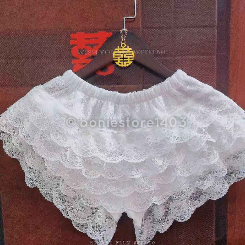Quần Đùi Ren Mặc Trong Váy JK , Mặc Ở Nhà, Quần Bảo Hộ Thiết Kế Xếp Bèo 5 Tầng