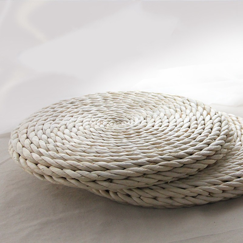Miếng đệm ngồi thiền Yoga bằng vỏ ngô đan thủ công tự nhiên dạng tròn