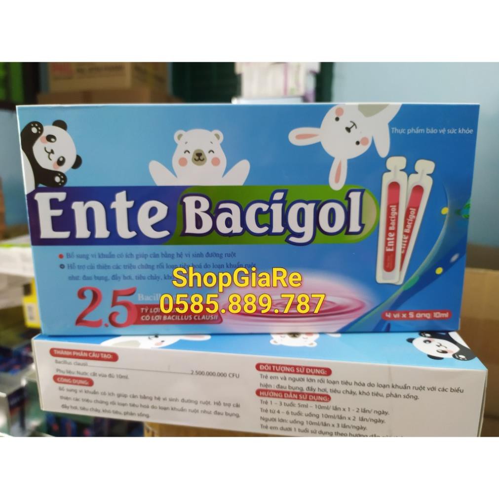 Ente Bacigol men cân hằng hệ vi sinh đường ruột, giảm rối loạn tiêu hóa, tăng cường sức đề kháng, đi ngoài, phân sống
